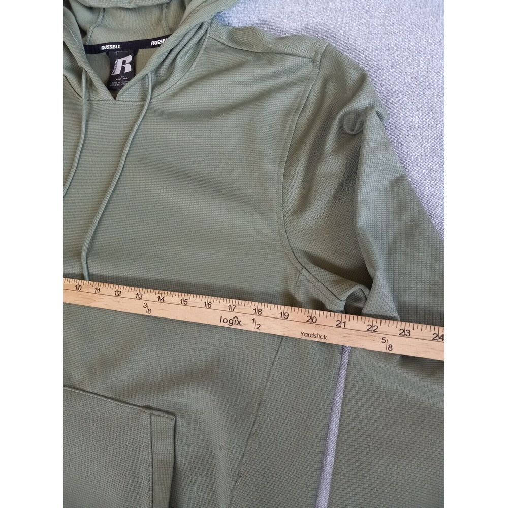 Russell Men Medium 38-40 Fleece‎ Hoody Drawstring Sweater Military Green Jacket - Picture 3 of 12